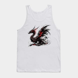 Japanese dragon painted in ink Tank Top